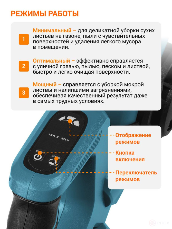 Battery blower BORT BSS-21U-Li (without battery and charger)