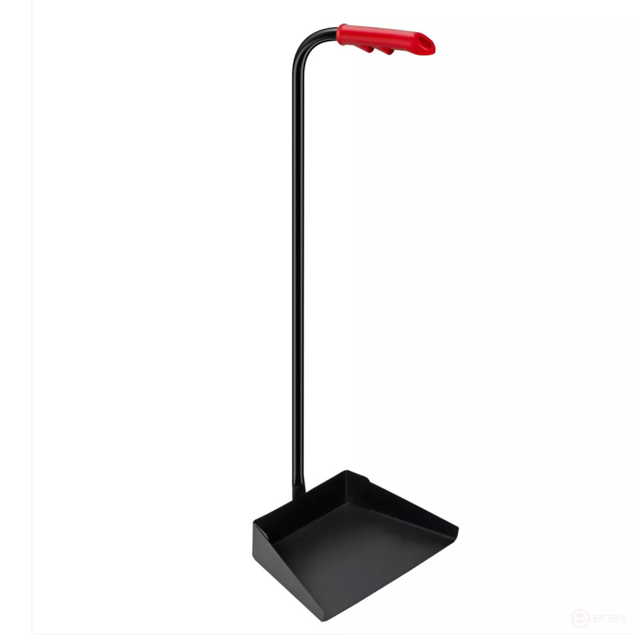 Совок хозяйственный металический с длинной вертикальной изогнутой ручкой