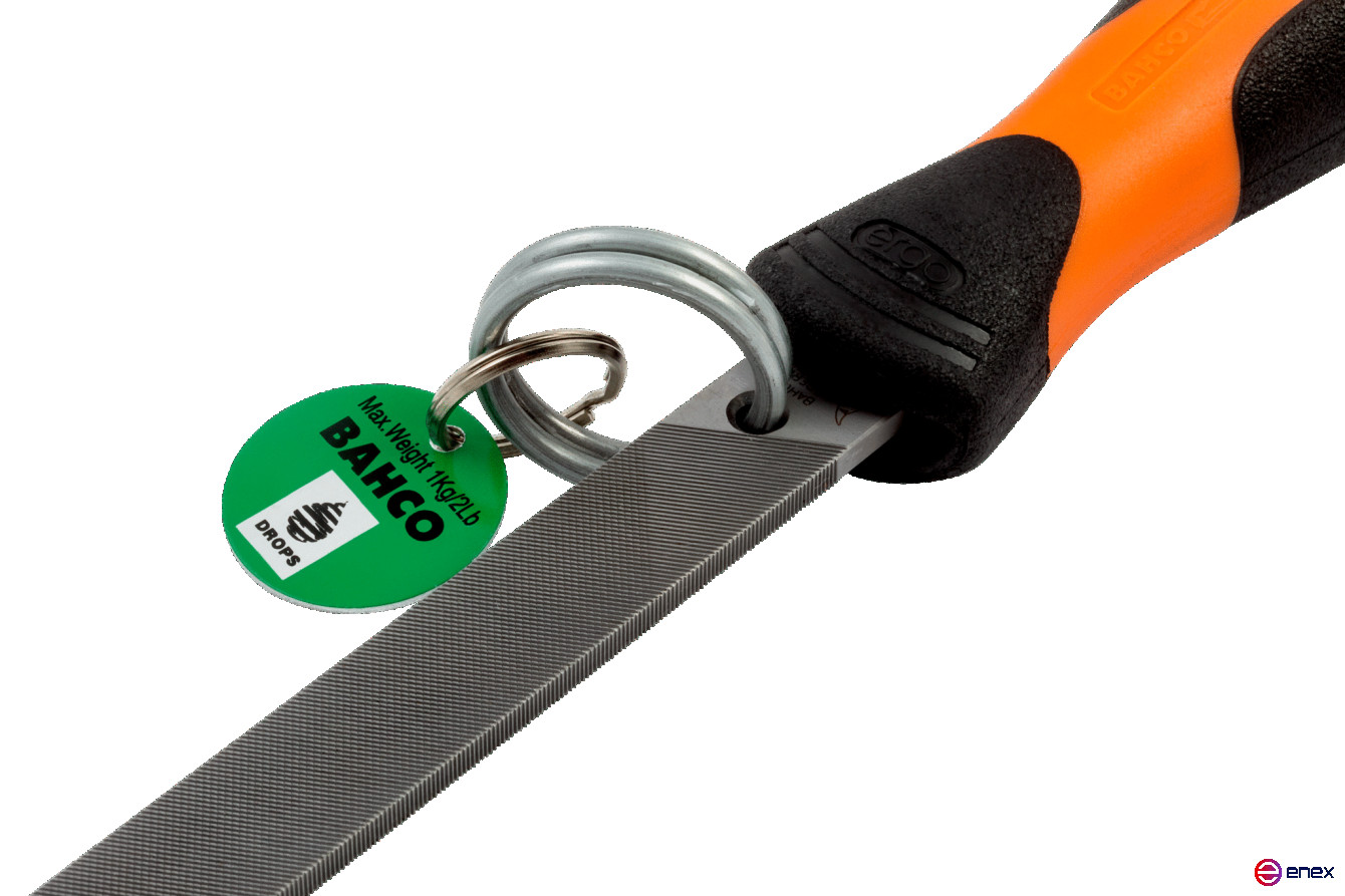 Напильник плоский с рукояткой ERGO и предохранительным кольцом 150 мм, насечка личная