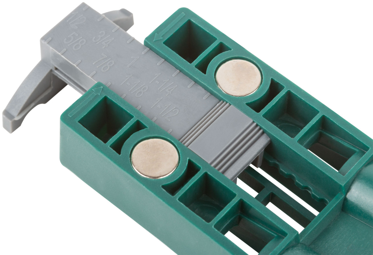 Кондуктор для глухих отверстий с ограничителем глубины двойной, пластиковый кейс