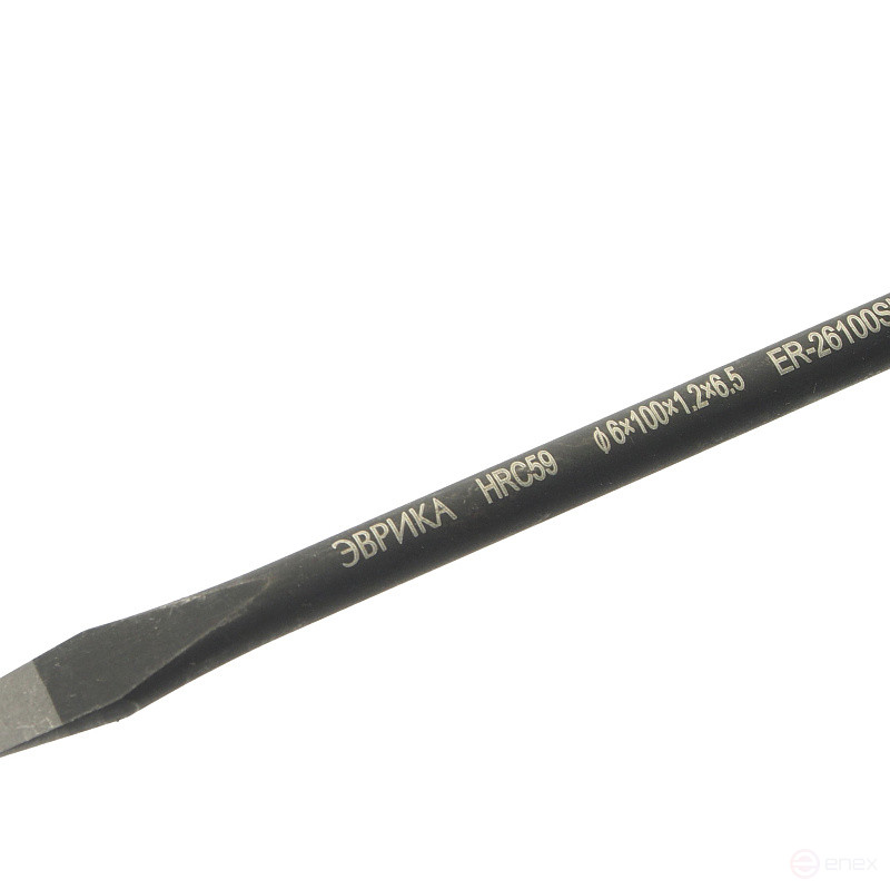 Отвертка шлицевая SL6.5х100мм Ø6мм магнитная, стержень S2, с держателем HRC≥59 ER-26100SL ЭВРИКА /1/12/144 NEW