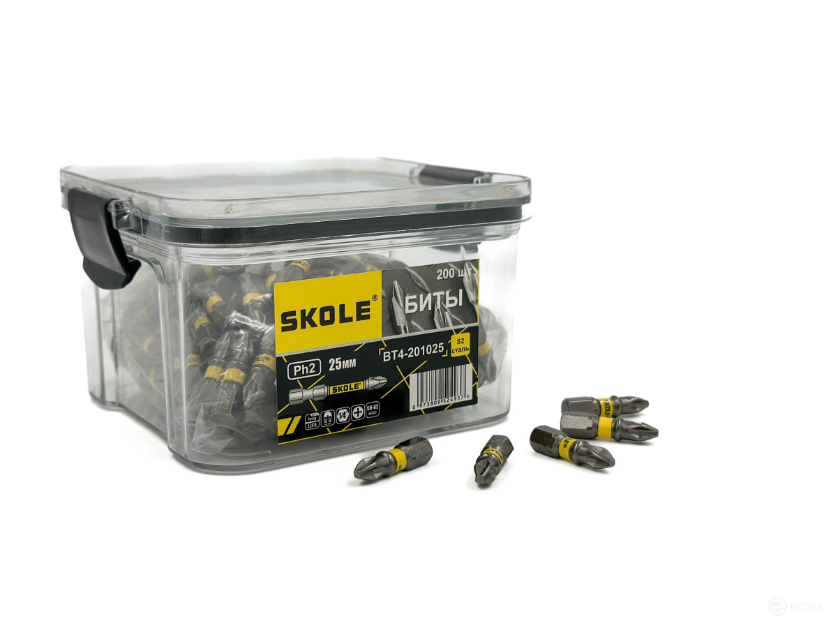 Skole PH2-25mm bit set in a box (200pcs/pack) BT4-201025