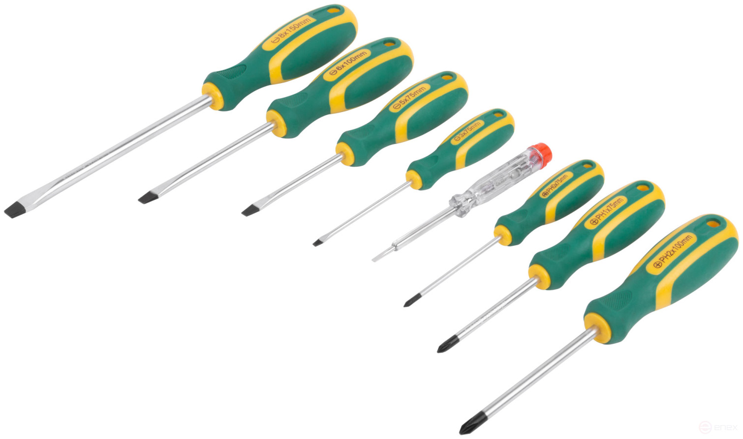 Отвертки "Контур", CrV сталь, прорезиненные ручки, пластиковый кейс, набор 8 шт.