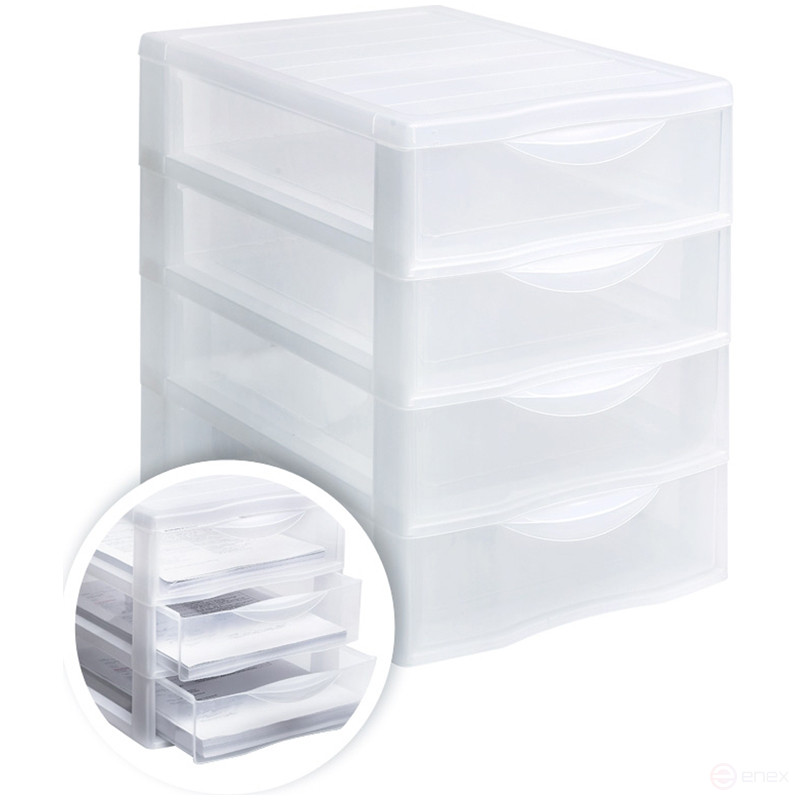 Universal STAMM box, 4 compartments, transparent trays