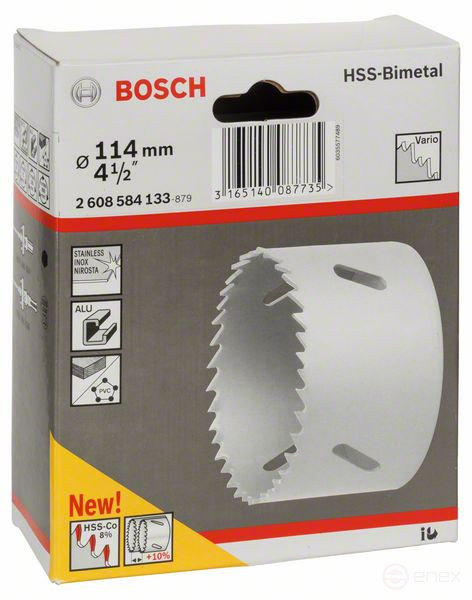 Коронка HSS-Bimetall со стандартным переходником 114 mm, 4 1/2"