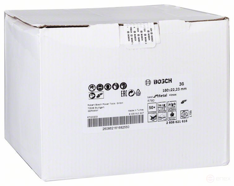 Fiber grinding wheel R780, Best for Metal + Inox 180 x 22.23 mm, G36