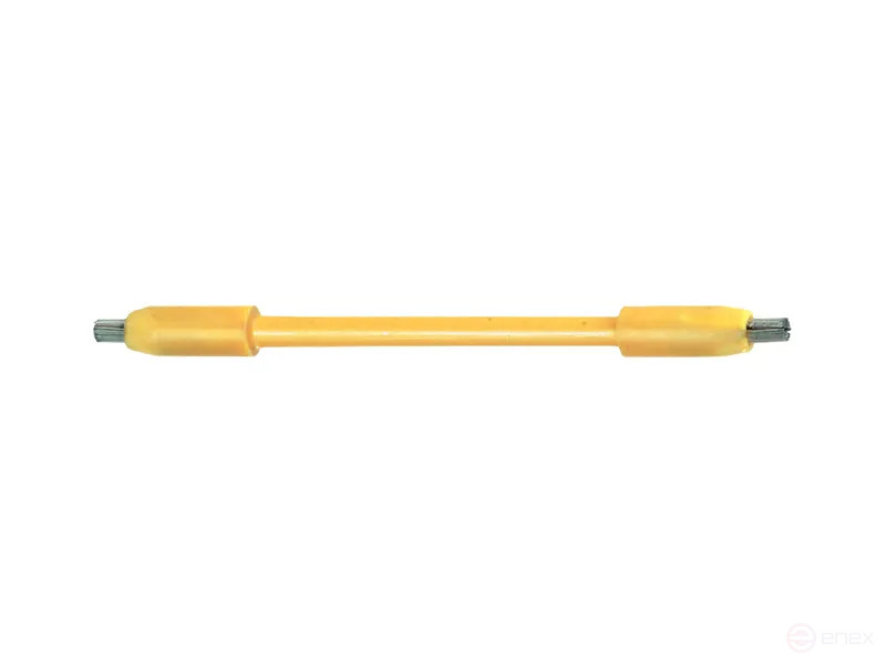 Щетка ручная для удаления ржавчины, пластиковый корпус PPR, желтый, длина 100 мм, Д5/8 мм, стальная прямая проволока STA 0,20 мм, высота ворса 6 мм