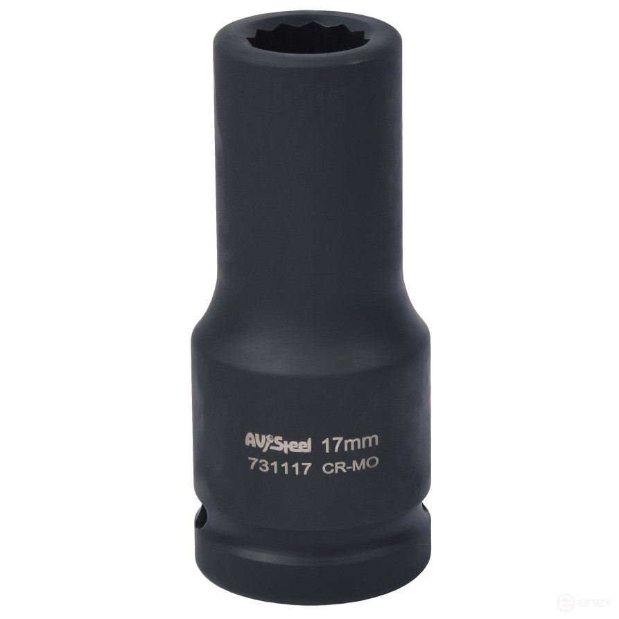 Головка ударная 3/4" двенадцатигранная удлиненная 17мм "AV Steel" AV-731117