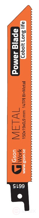 Полотно для сабельной пилы Tigerblade Metal 14, 150 x 19 x 0,9 мм, 14 TPI 10 шт