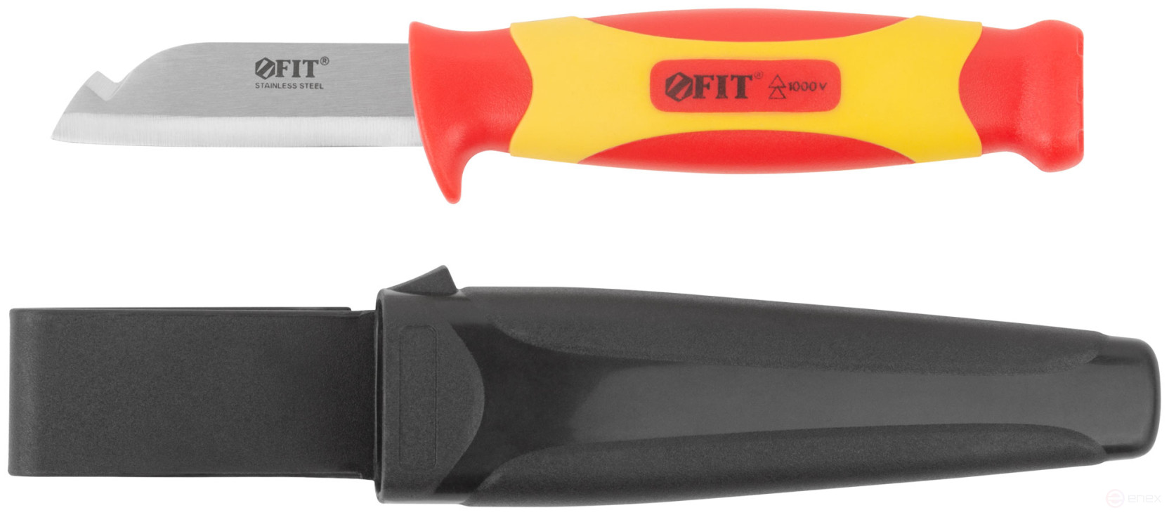 Нож изолированный 1000 В, нерж.сталь, 190 мм, лезвие 68 мм, прорезин.ручка