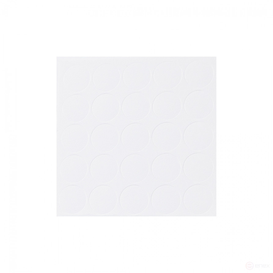 Заглушка самоприлипающая к эксцентрику белый шагрень (20322) AKS (лист-28шт.)