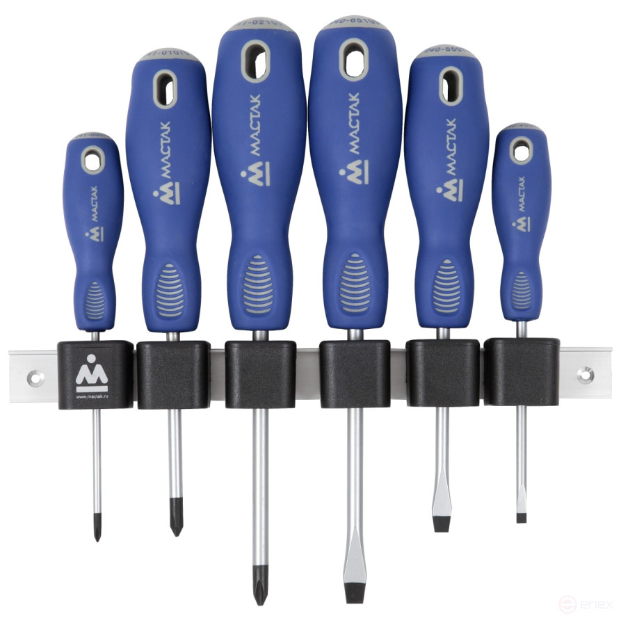 Screwdriver set with holder, 6 pieces MASTER 04-6RB