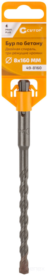 Бур по бетону CUTOP, Profi Plus - двойная спираль, три пылеотводящие кромки, 8 x 160 мм