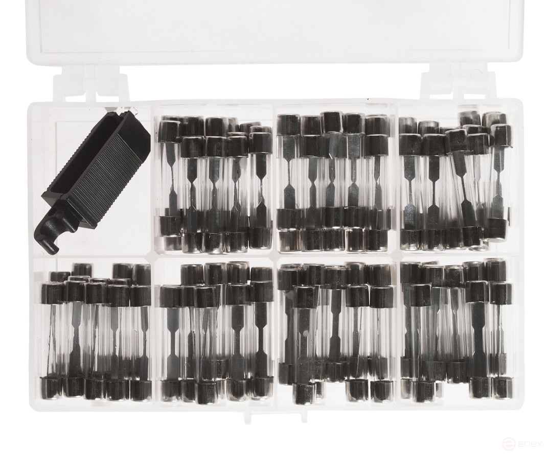 Предохранитель 5-30А стеклянных трубчатых 106шт. в боксе JTC