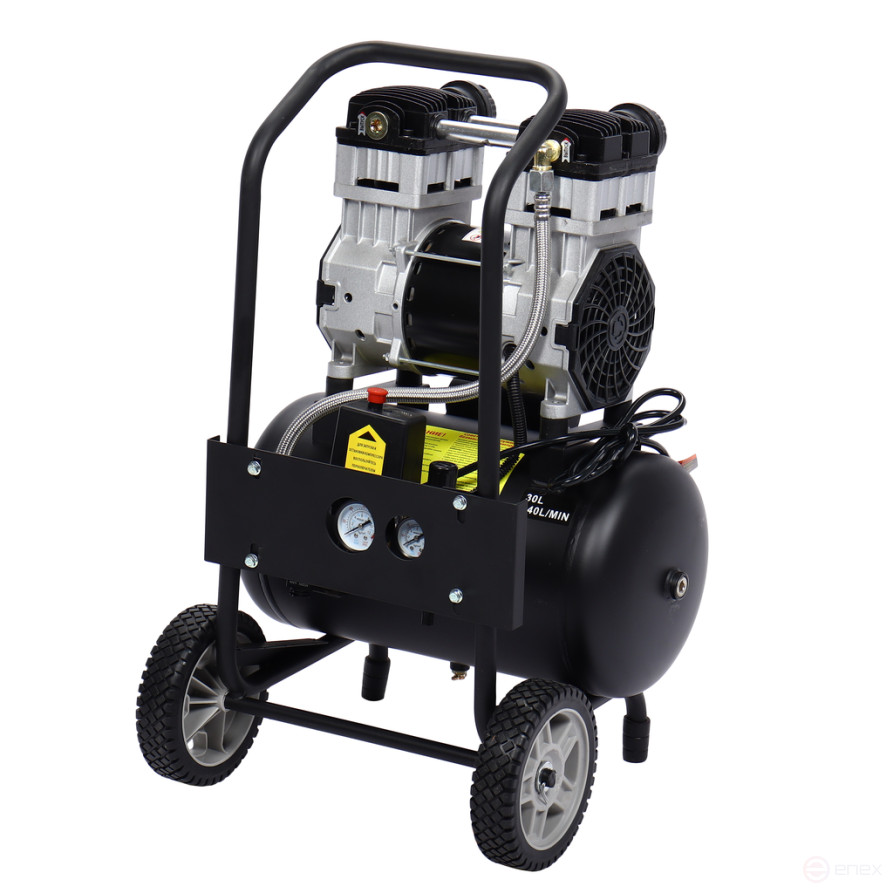 Pneumatic compressor 220V 1.5kW 8atm. 140L/min. receiver-30L oil-free piston GTE
