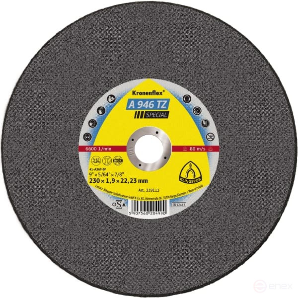 Отрезной круг A 946 TZ Special, 230 x 1,9 x 22,23, 339113