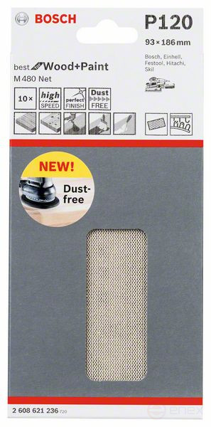 Sanding sheet 93 x 186 mm, 120, 2608621236