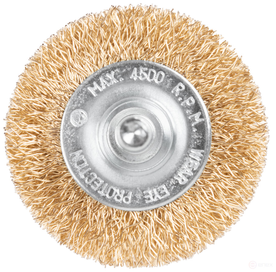 Щетка для дрели, тип "Плоская", латун. витая проволока 0,3 мм, 50 мм, блистер, CUTOP Profi