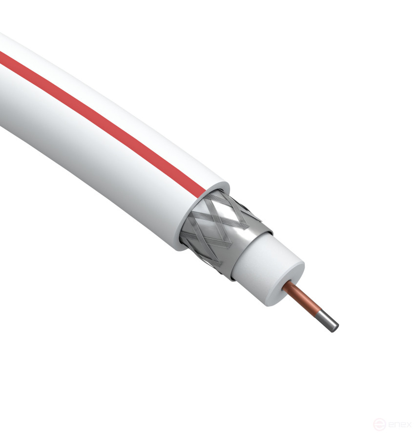 SL-M-75-PVC100 ERA Coaxial Cable SAT 50 M,75 Ohms, CCS/(75% Al braid), PVC, color white, 100 m coil, SIMPLE (