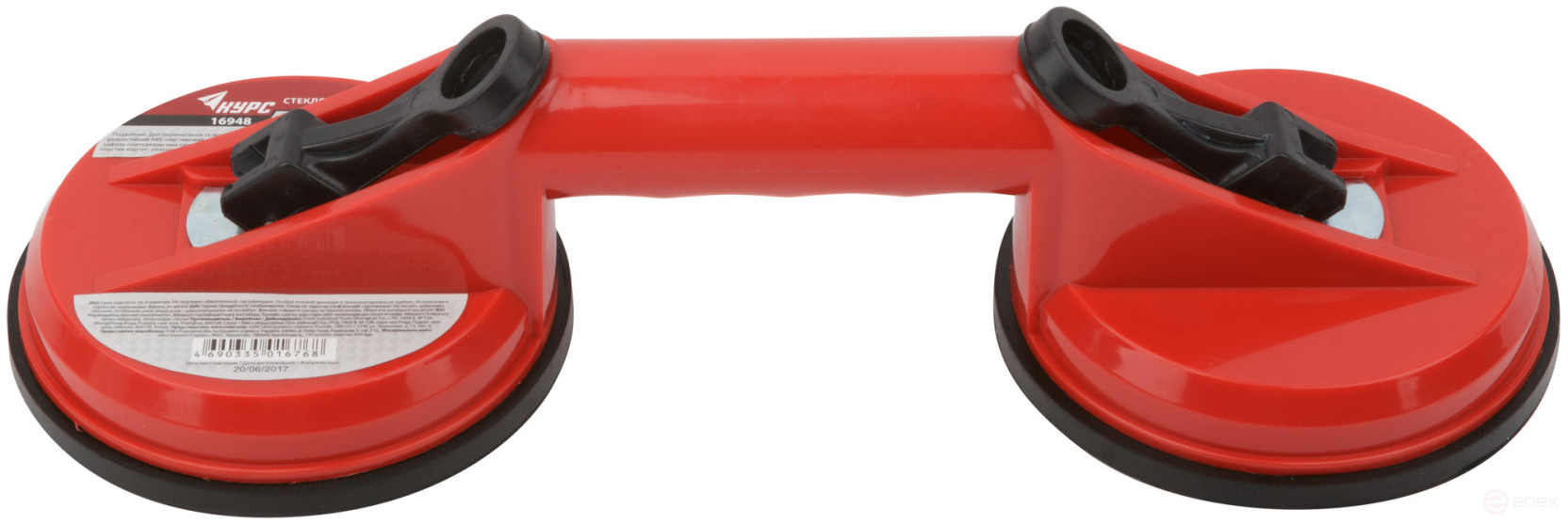 Double glass jack, plastic housing, load capacity 80 kg