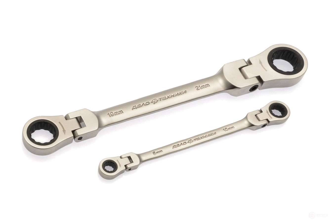 Набор ключей трещоточных шарнирных двусторонних 7 шт., планшет тетрон.