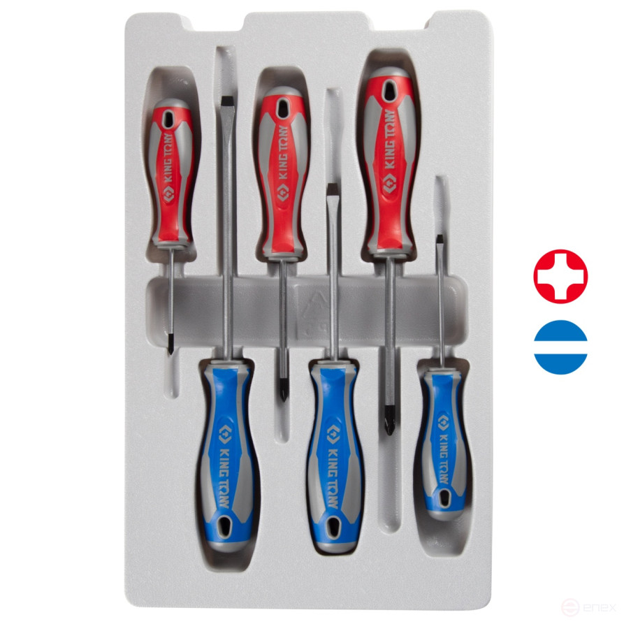 Screwdriver set, 6 pieces KING TONY 31116MR