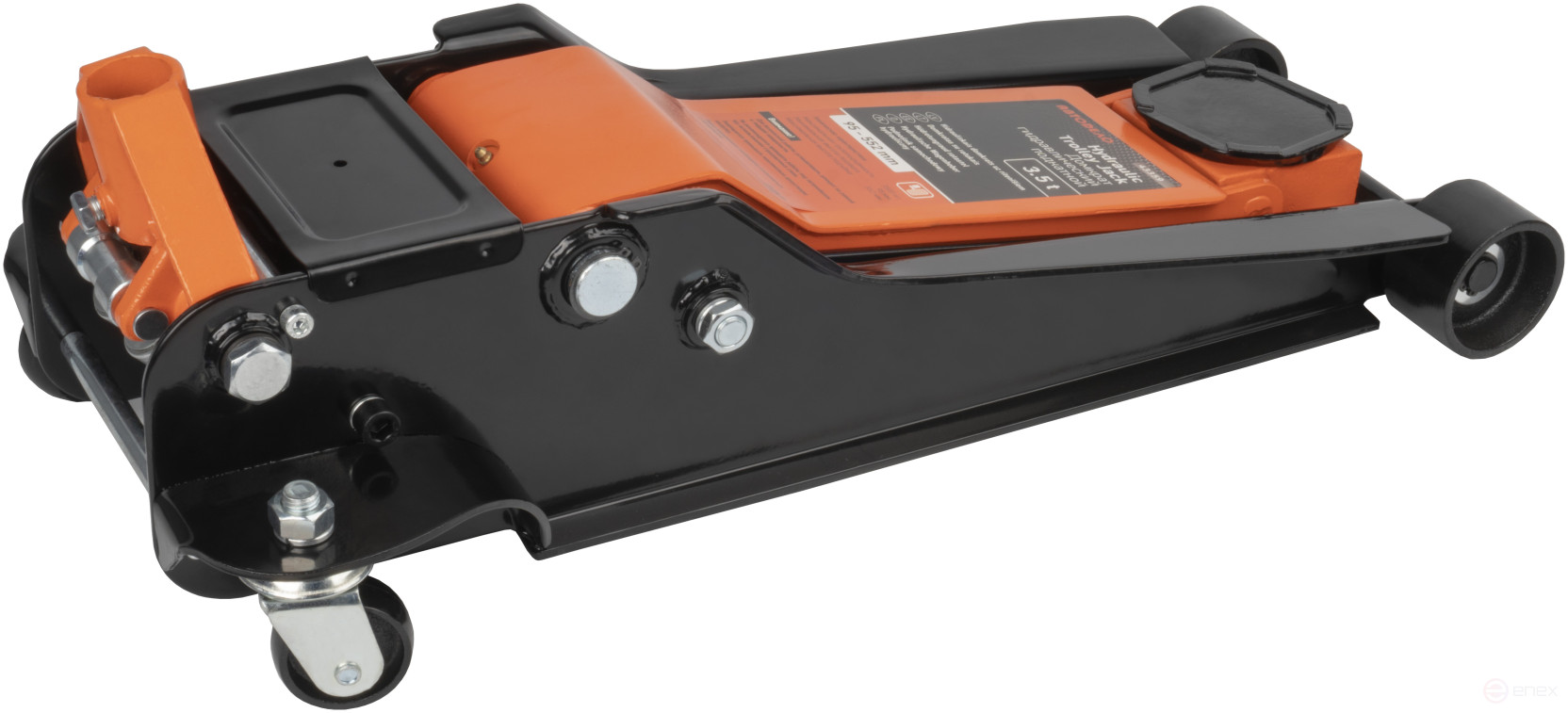 Домкрат гидр. шиномонтажный 3.5т (95-552мм.подкатной; кардан.привод; двойной насос) АвтоDело (43359)