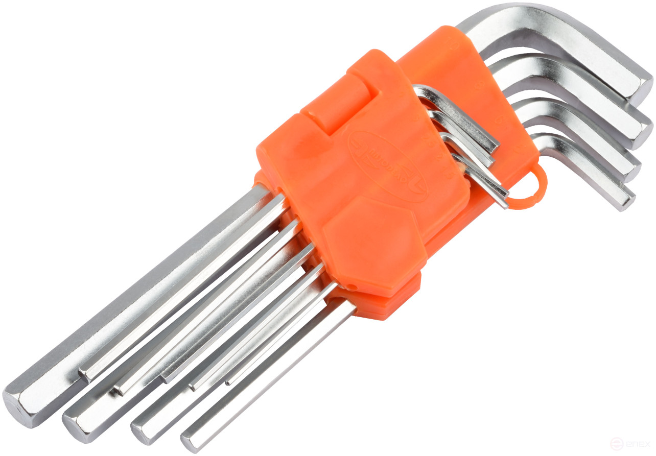 Набор Г-обр. шестигр. 9ч (1.5-10мм; CR-V; удлинённые) АвтоDело (30340)