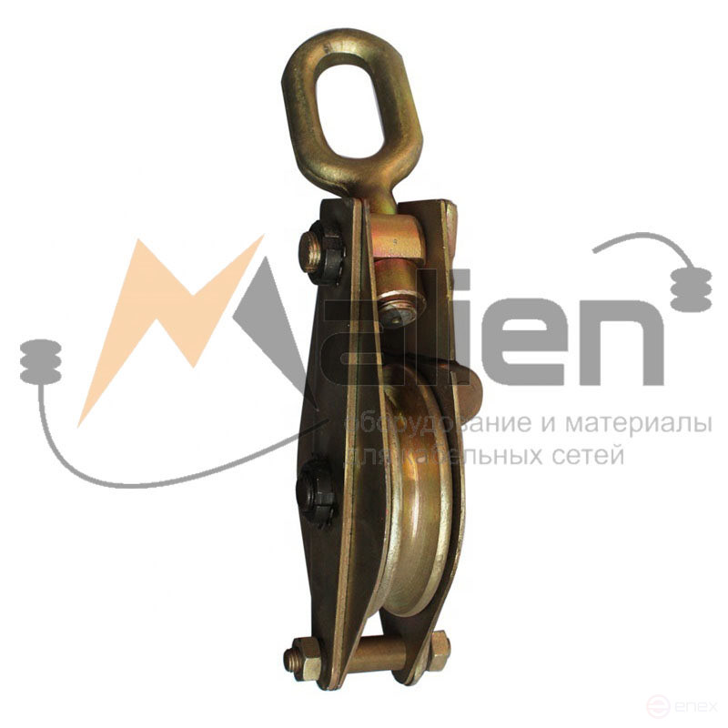 Mounting block (outlet) with MB 50-1U eyelet (5 tons, 1 pulley, galvanized housing) MALIEN