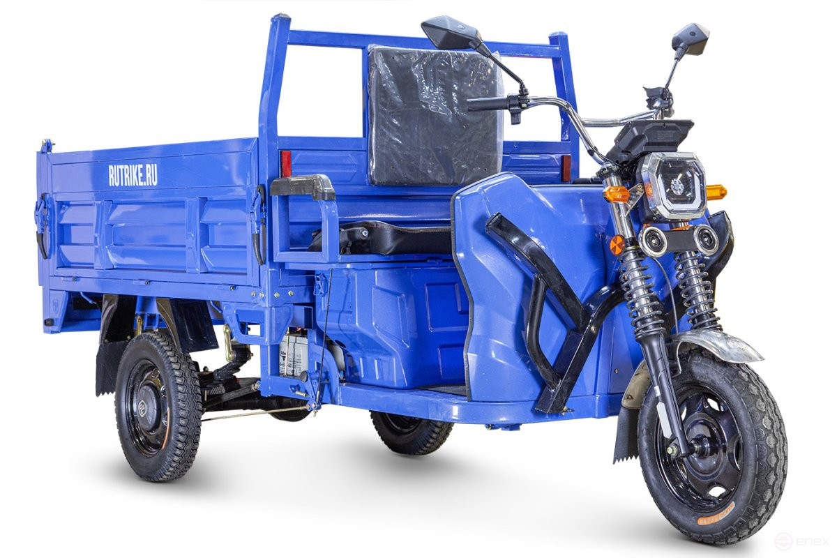 Грузовой электрический трицикл Rutrike D5 1700 гидравлика (60V1200W), темно-синий матовый