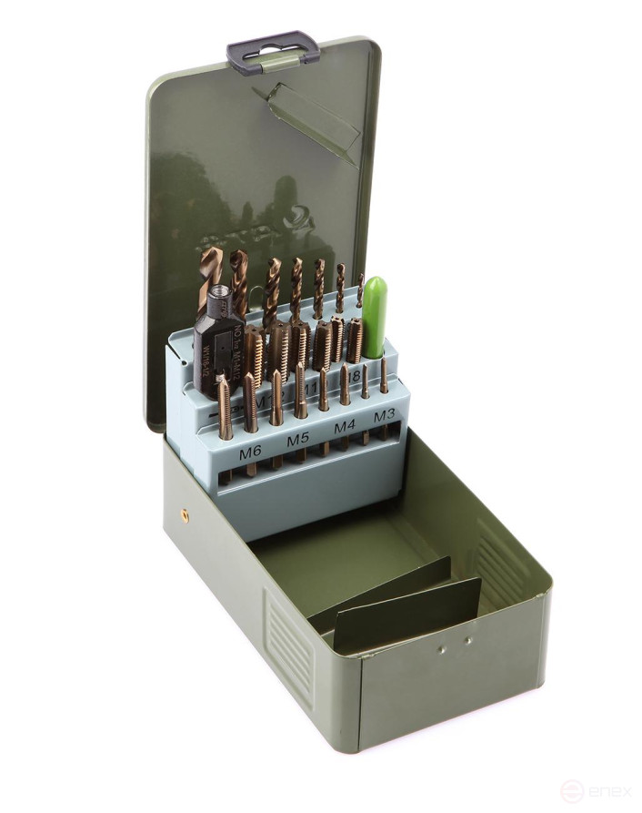 Набор метчиков и свёрл, 22 предм.