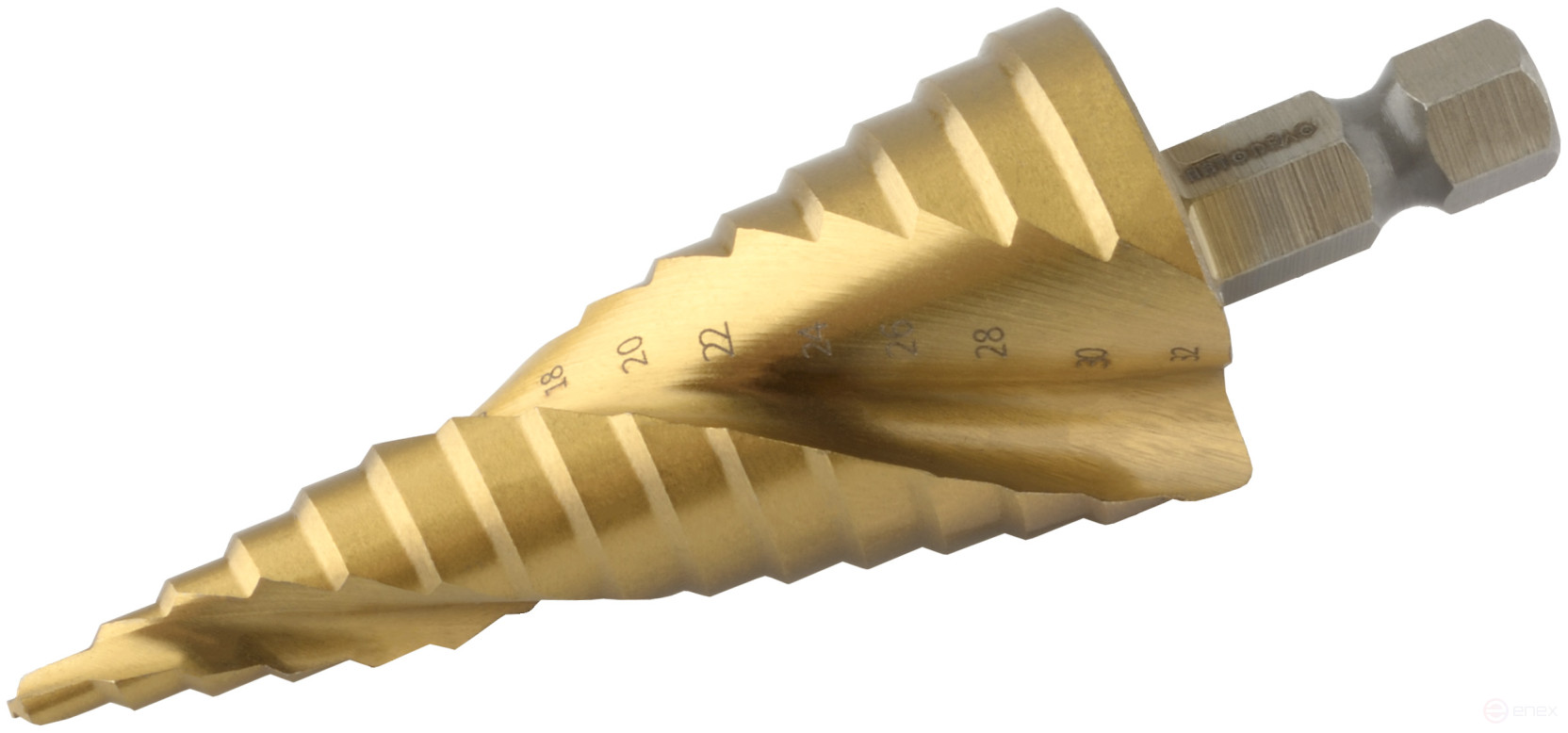 Сверло ступенчатое спиральное 4.0-32.0 мм (15 ступ., хвостовик HEX3/8") АвтоDело 45732