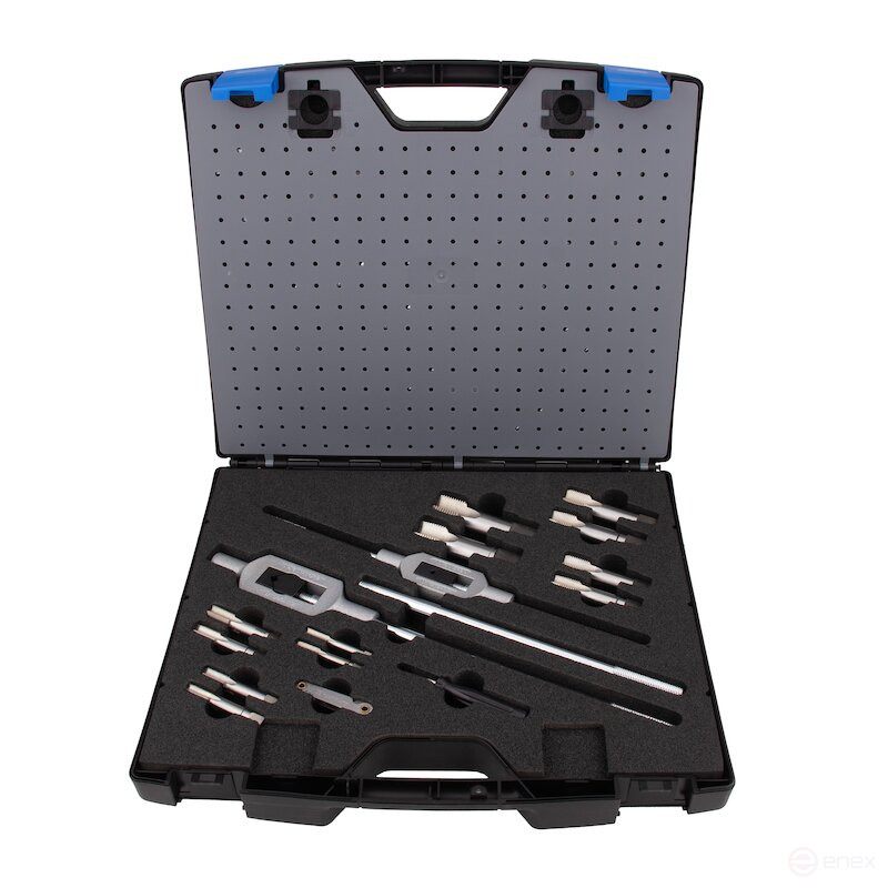 Set of hand taps and dies NORGAU Industrial G 1/8-1" HSS, 27 pieces