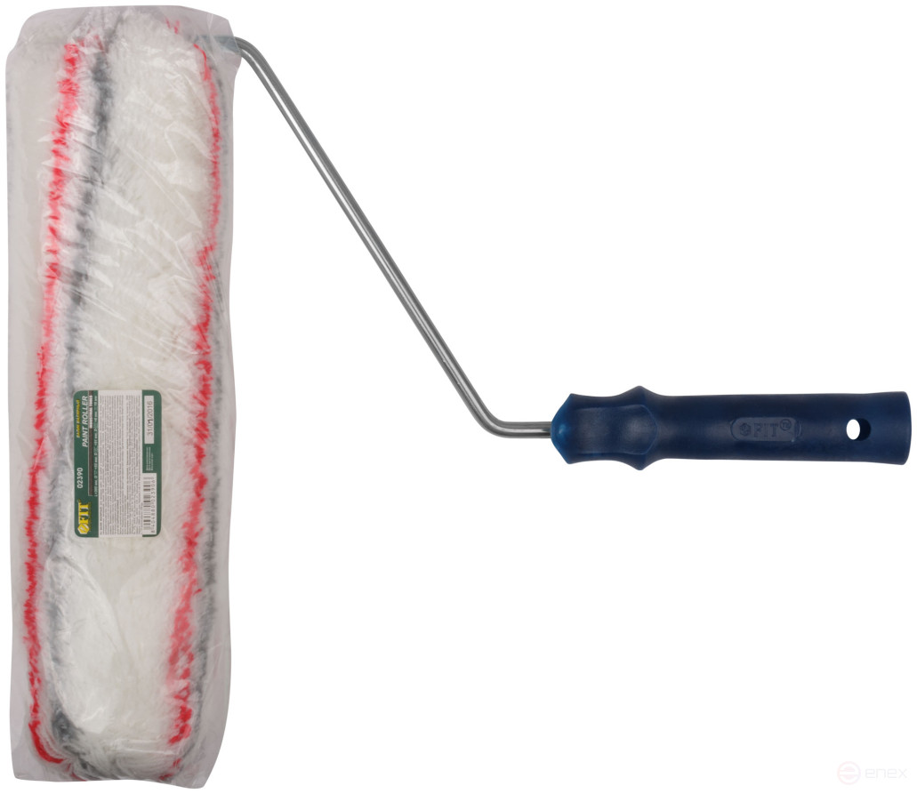 Валик полиакрил. нитяной, Профи, белый с сер. и крас.полос., бюг. 8 мм, д. 55/91 мм, ворс 18 мм, 300 мм