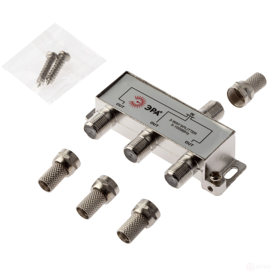 TV divider ERA D-F-05 3 branches for the F connector included 4 F connectors 5-1000 MHz package 1 pc
