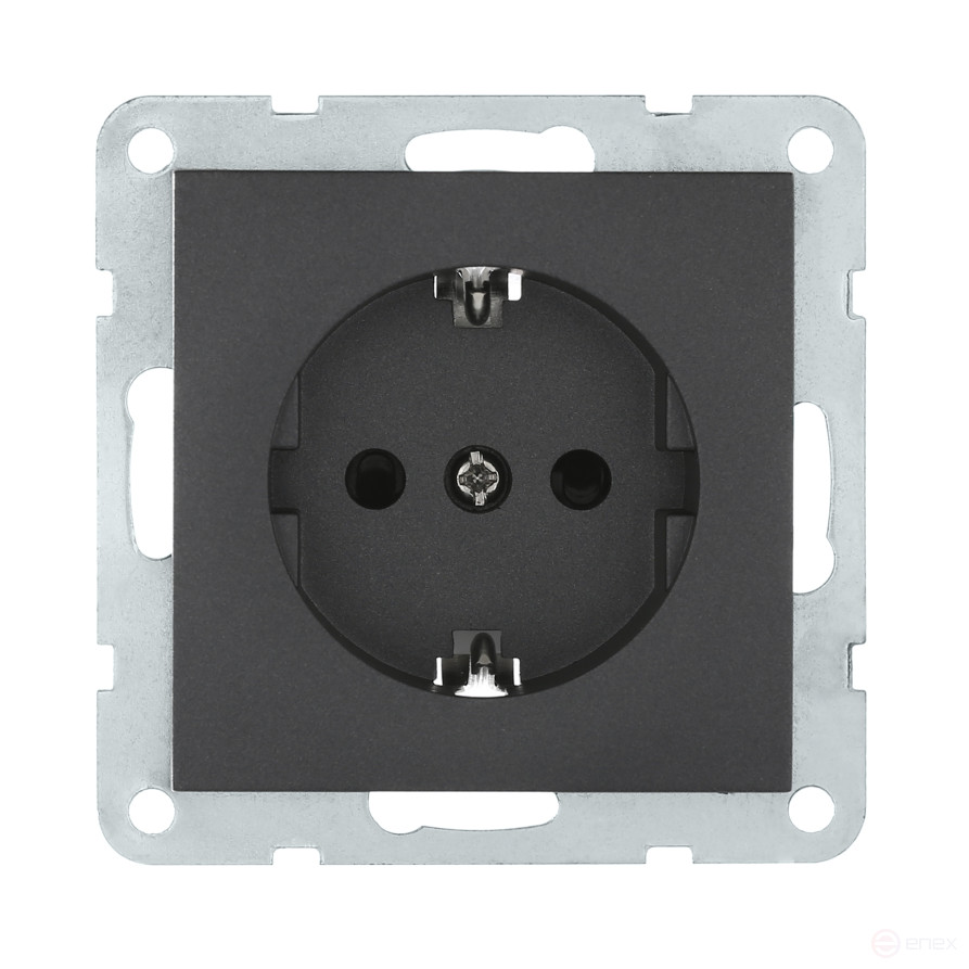 Socket with a/c, with blinds (black velvet) LK60