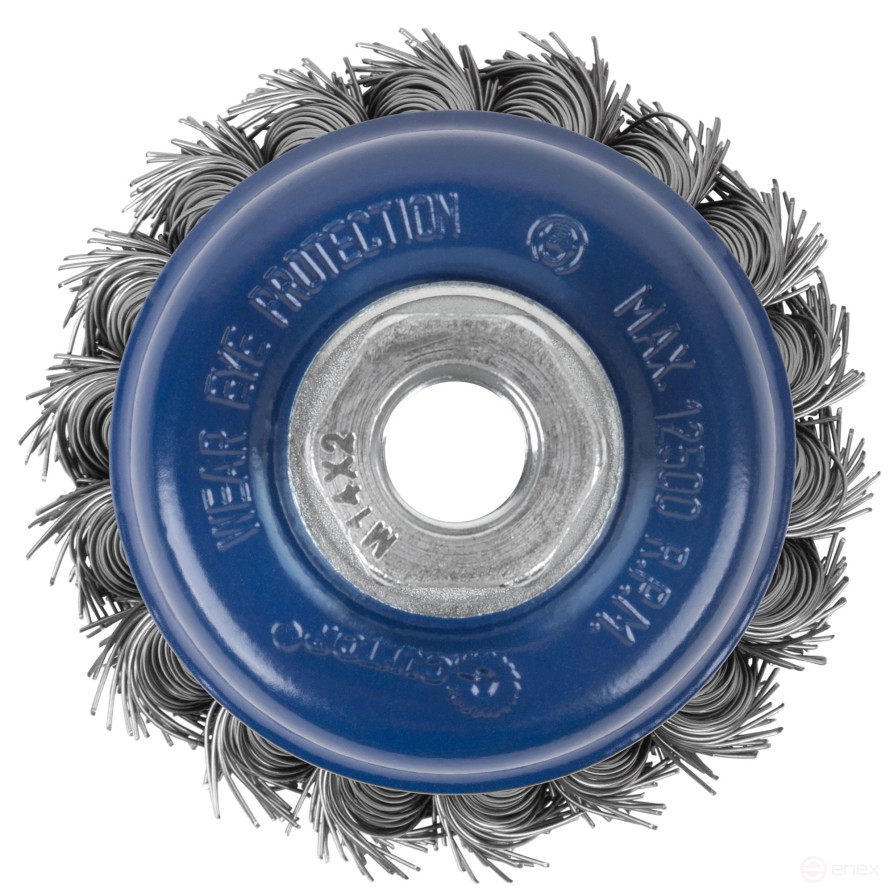 Щетка для УШМ, М14, тип "Чашка", крученая витая проволока 0,5 мм, 75 мм, CUTOP Profi