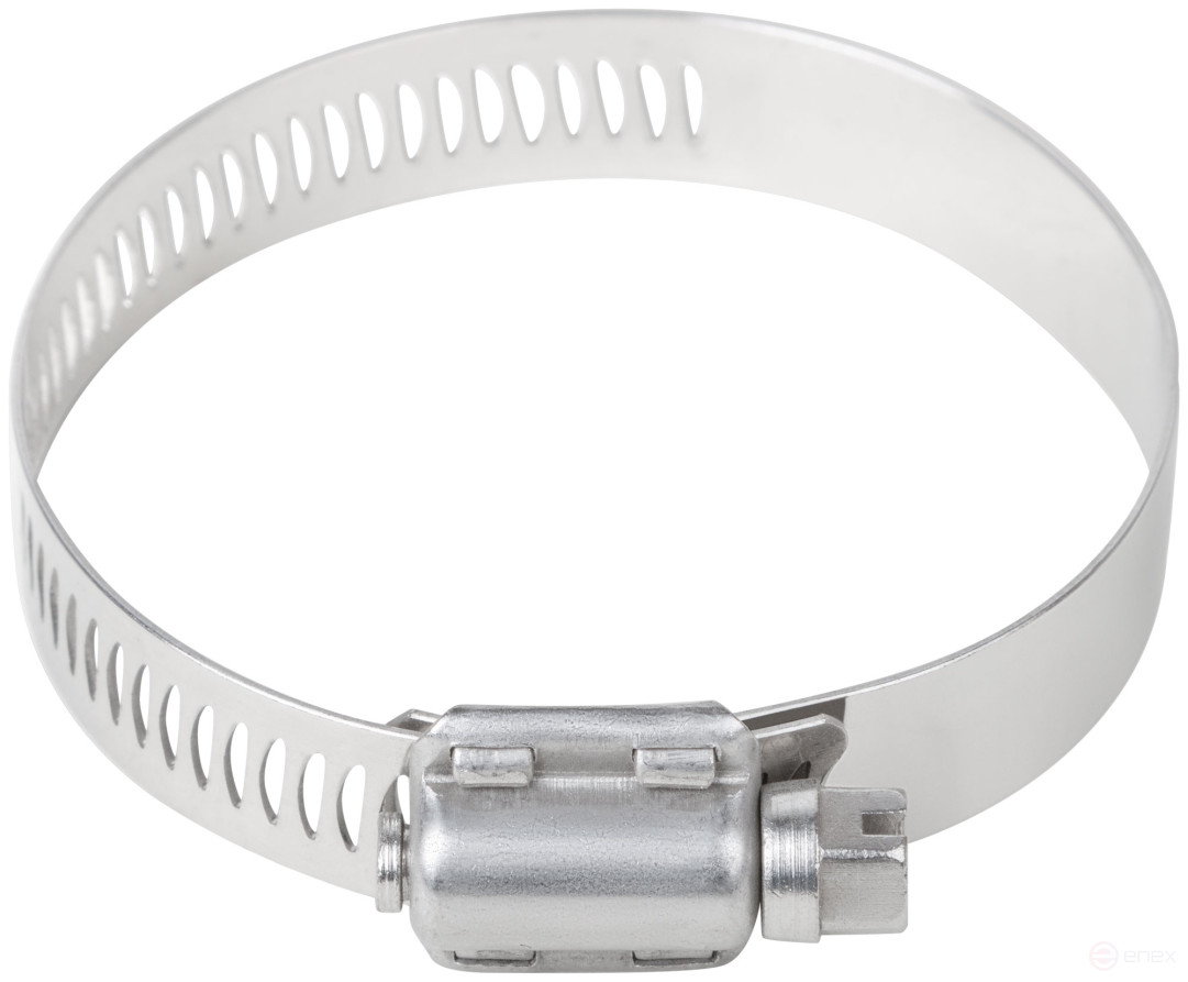 Хомут обжимной просечной, ширина 12,7 мм, нерж.сталь 40-64 мм