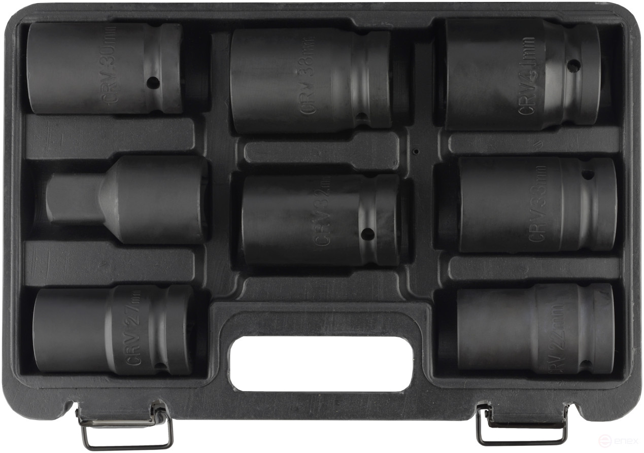 Набор головок ударных 1" (8пр.; L=80mm; для УКМ; кейс) АвтоDело (40328)
