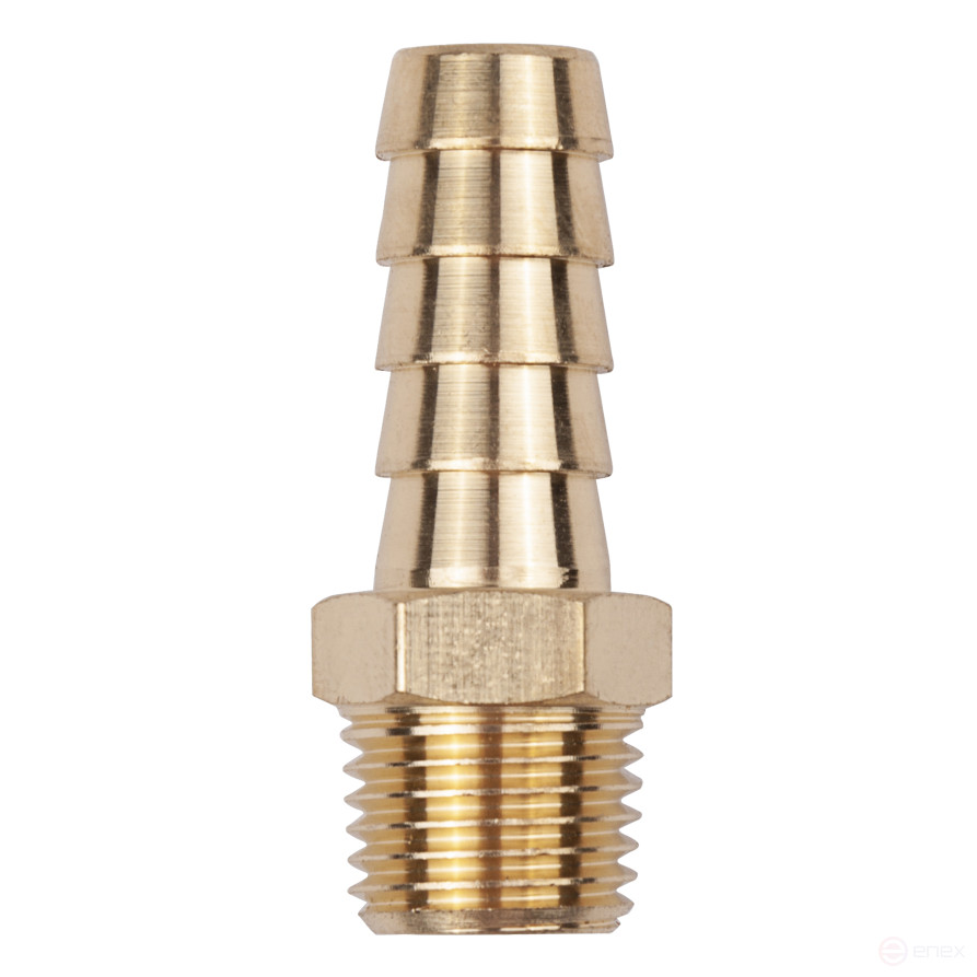 Connector 1/4" external thread - "herringbone" 10mm, brass "AV Steel"