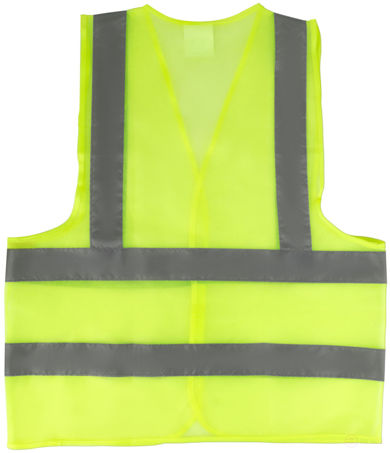 Yellow signal vest, 2 horizontal and 2 vertical stripes, 60 gr., size XL