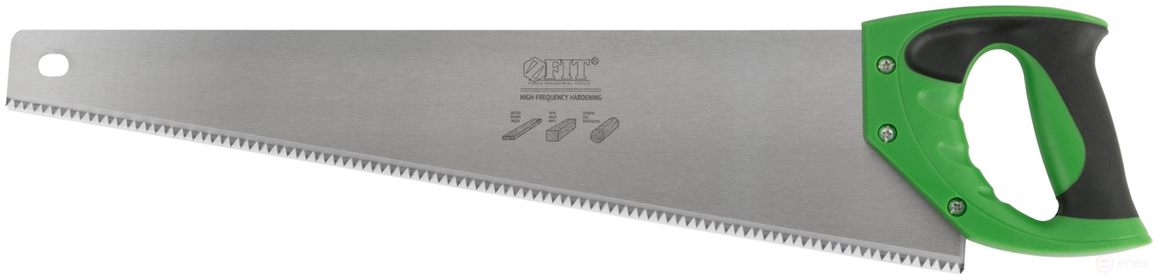 Wood hacksaw, large red-hot tooth 5 TPI, 2D sharpening, plastic rubberized handle 500 mm