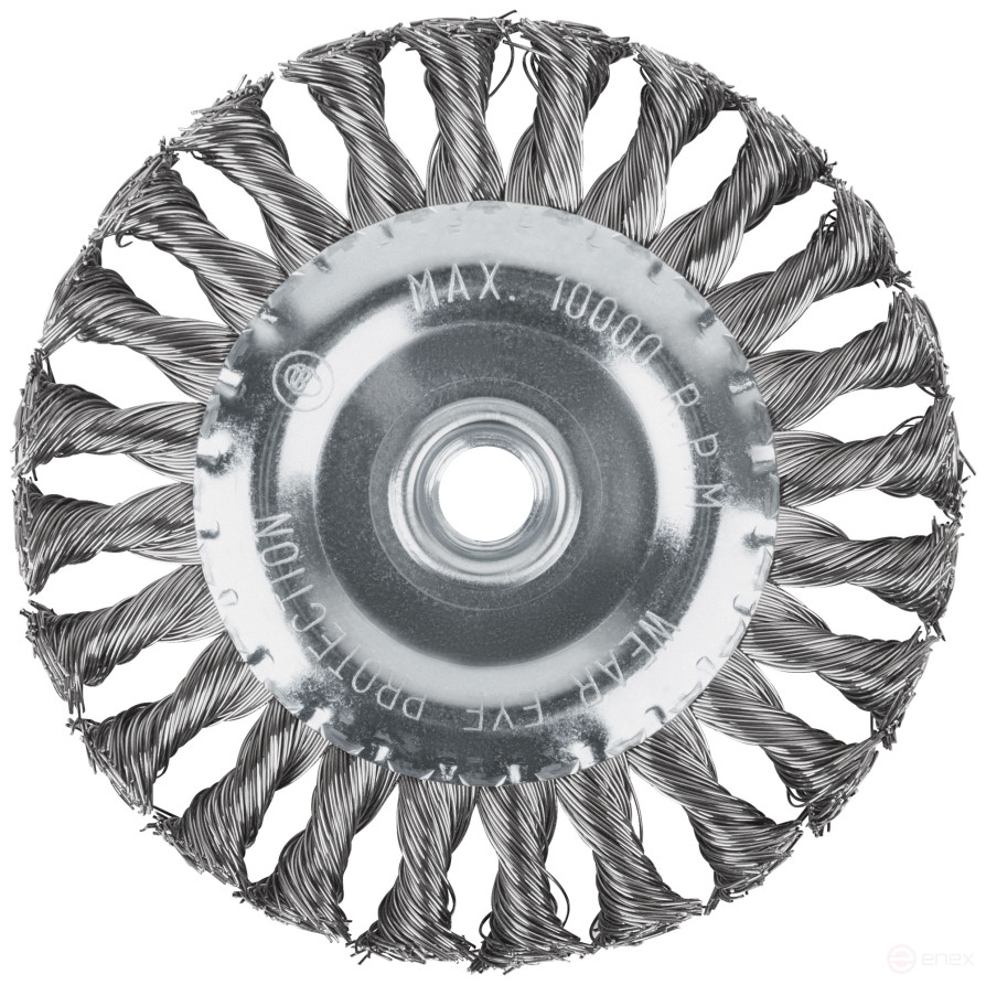 Щетка для УШМ, М14, тип "Плоская", крученая проволока 0,5 мм, 125 мм, блистер, CUTOP Profi
