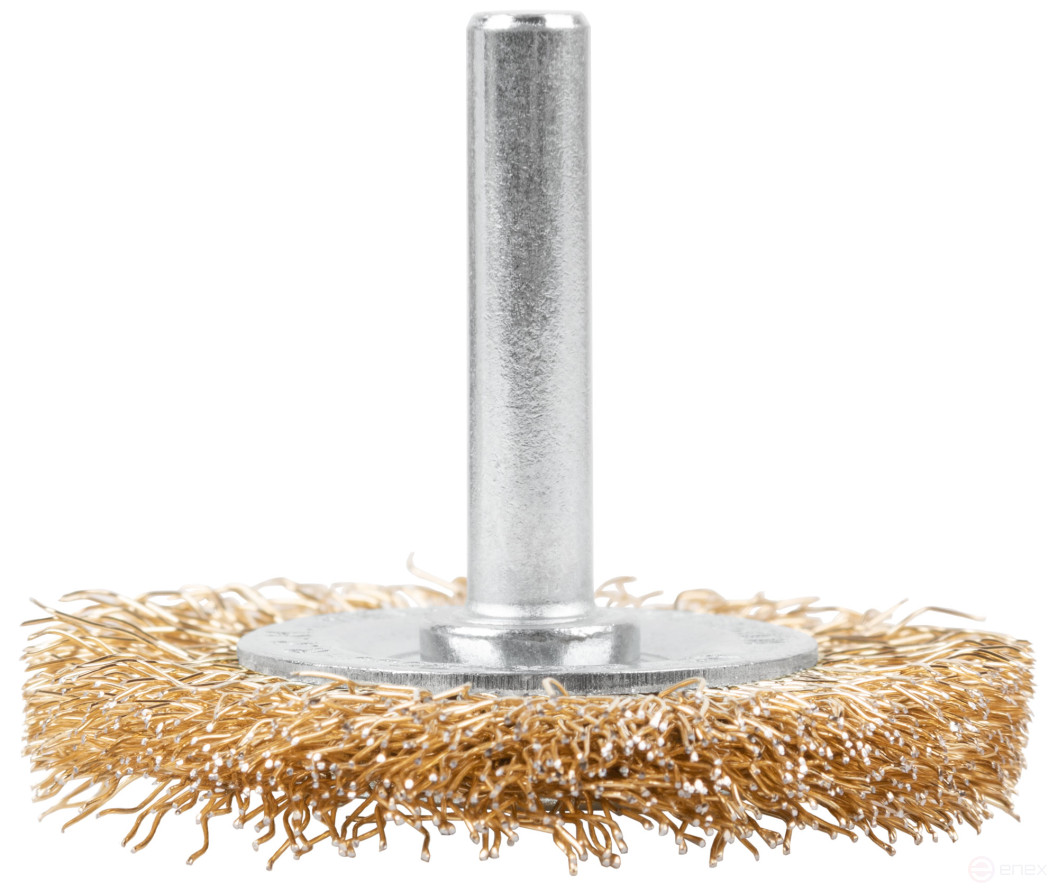Щетка для дрели, тип "Плоская", латун. витая проволока 0,3 мм, 50 мм, блистер, CUTOP Profi