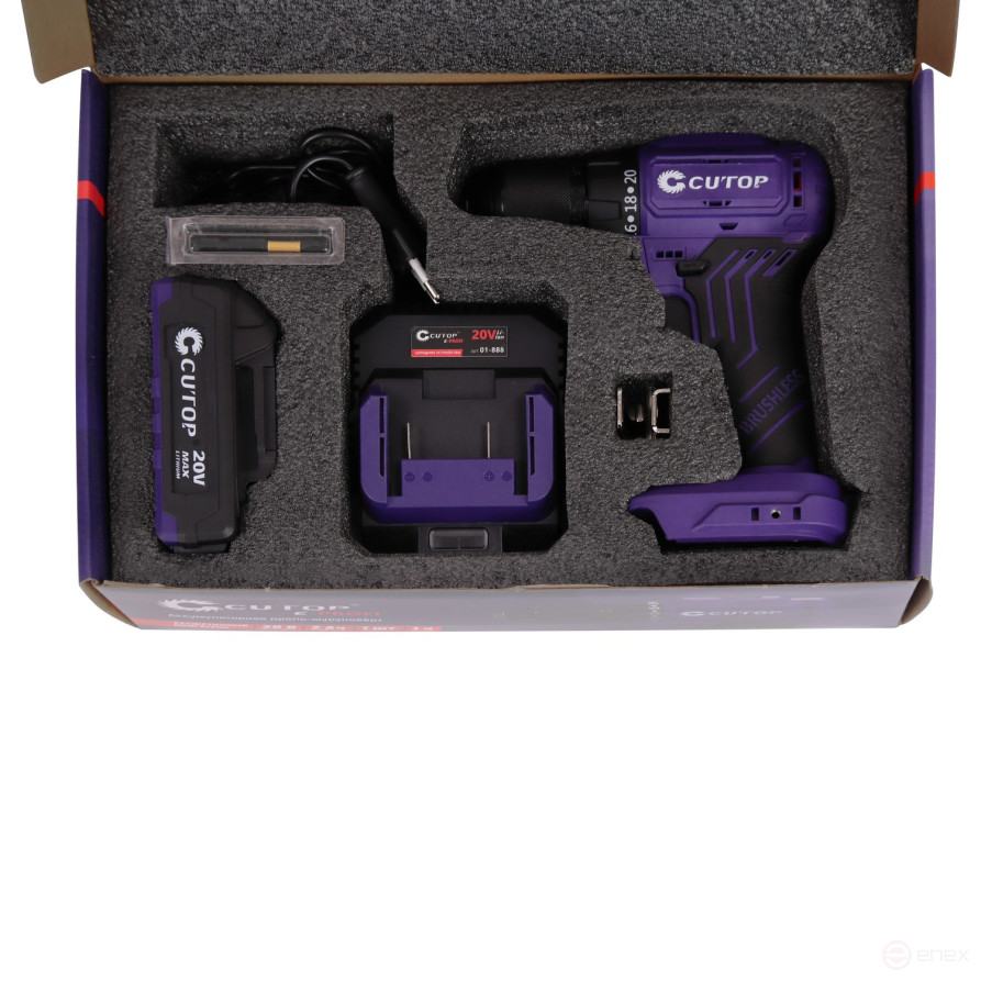 Screwdriver Cutop E-Profi 20V, 13mm, 1 Battery, 2AH, Spare parts, card box.