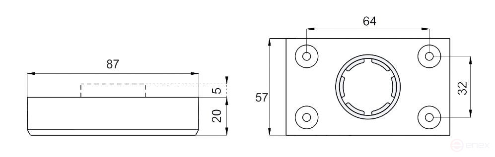 Опора меб. пласт. B-01 h20 регул. чёрный AKS