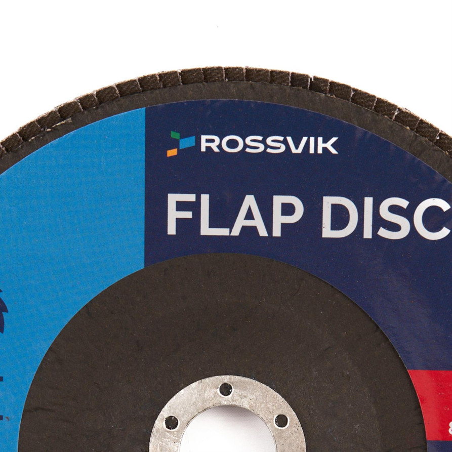 Круг шлифовальный лепестковый ROSSVIK 180*22мм 80 Grit. Тип29, Zr, 80м/с, 8500об/мин