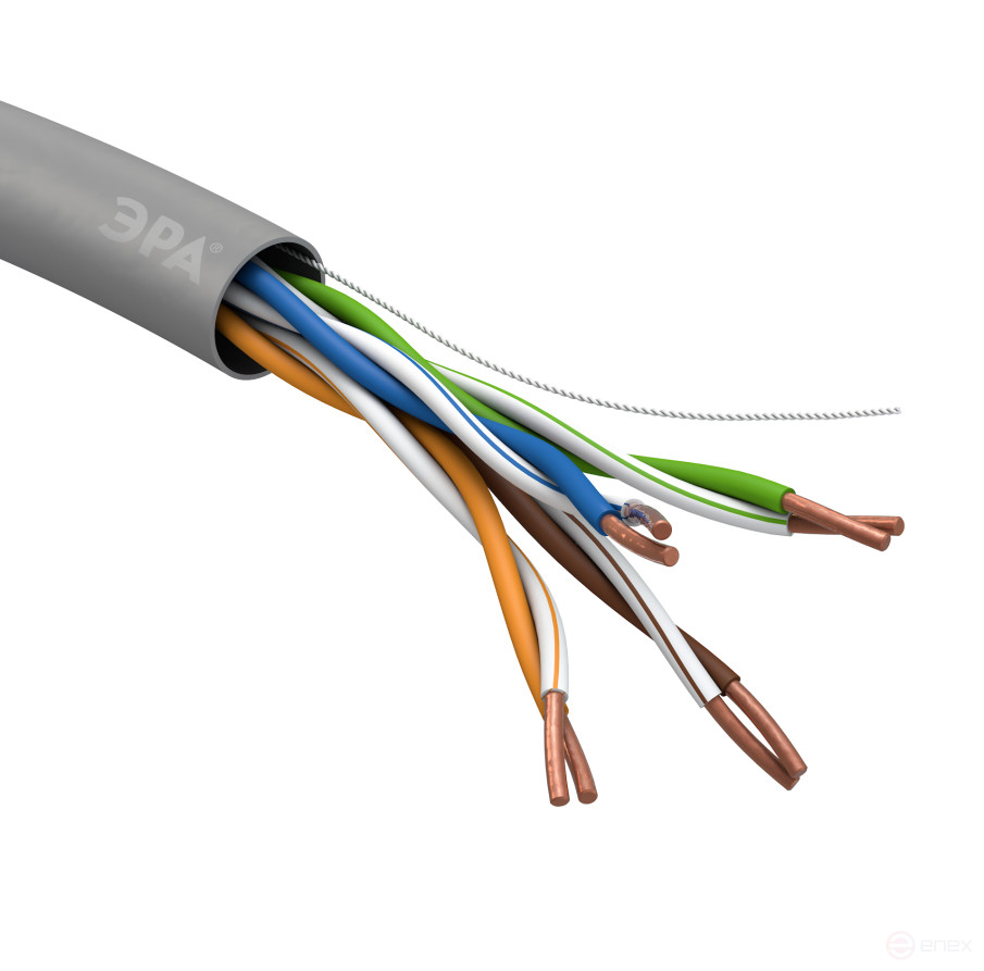 U-4-PVC Кабель витая пара ЭРА U/UTP 4x2x24 AWG Cat5e CU PVC 305м