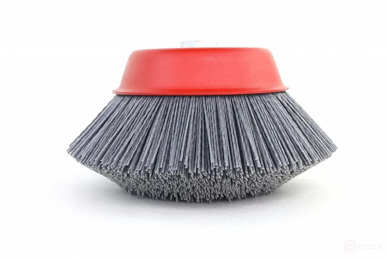 Щетка чашечная Д150*M14, ворс полимер-абразив P120 по дереву для УПМ УШМ (болгарка) (1-234)