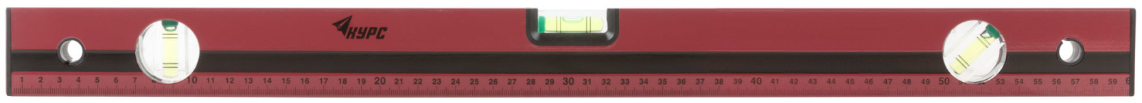 Optima level, 3 eyes, red body, milled working face, 600 mm scale